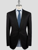 Kiton Black Wool 150's Diamante Blue Suit Smoking