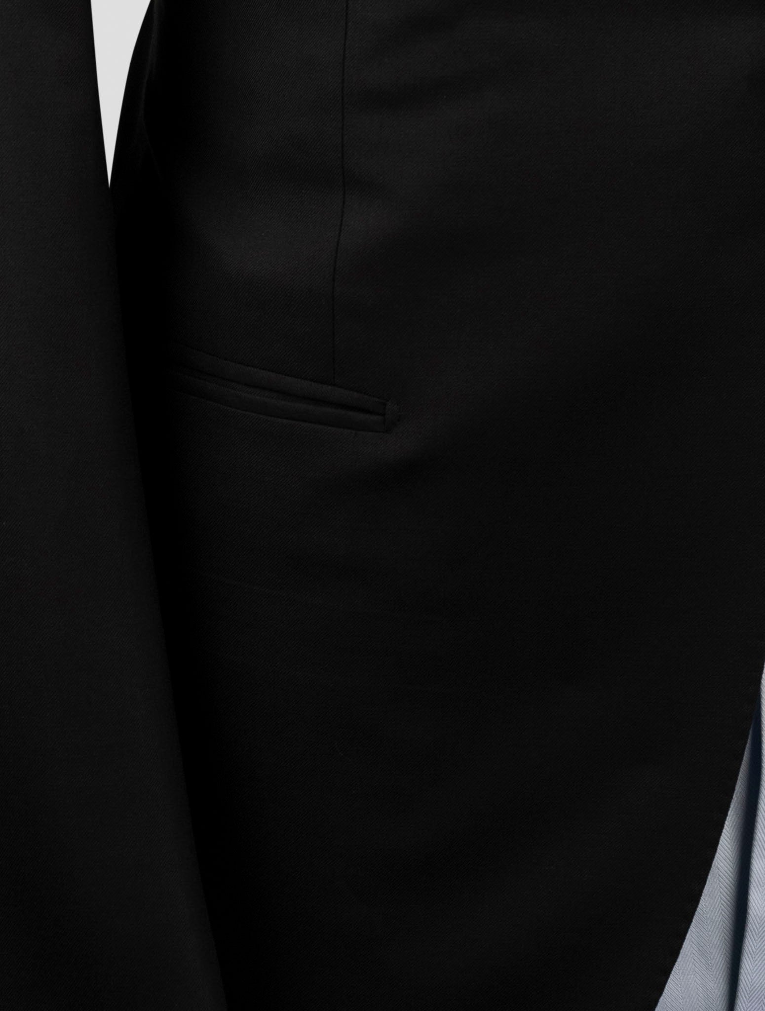 Kiton Black Wool 150's Diamante Blue Suit Smoking