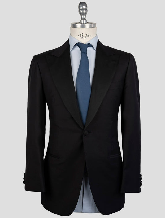 Kiton Black Wool 150's Diamante Blue Suit Smoking