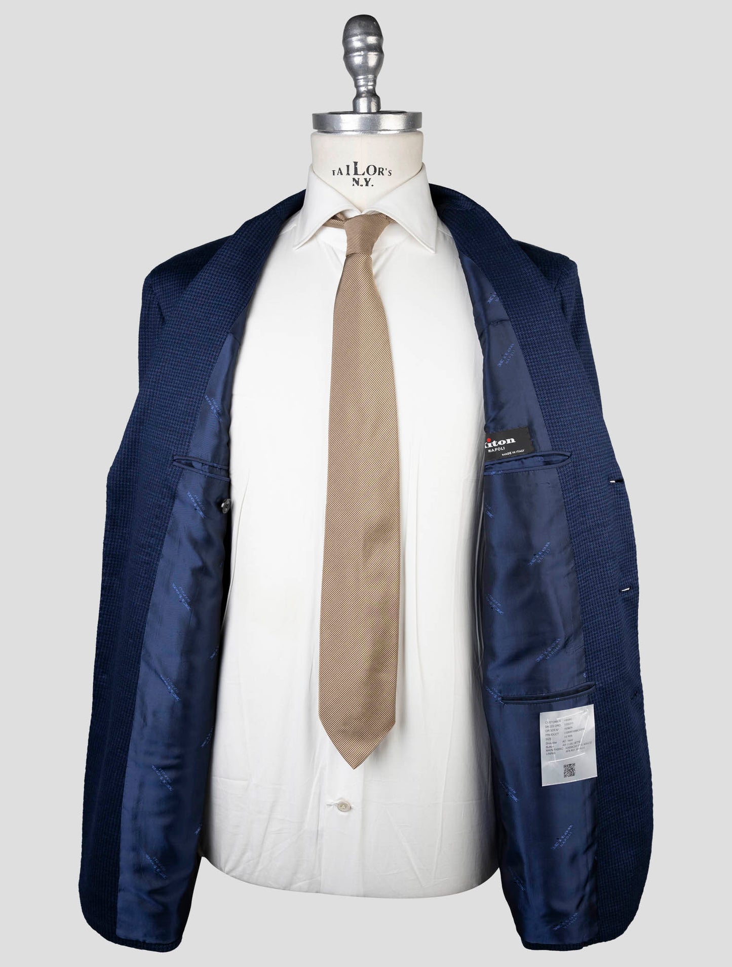 Kiton Blue Linen Cotton Blazer