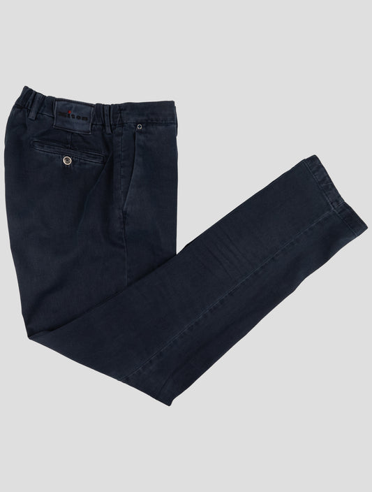 Kiton Blue Cotton Ea Pants