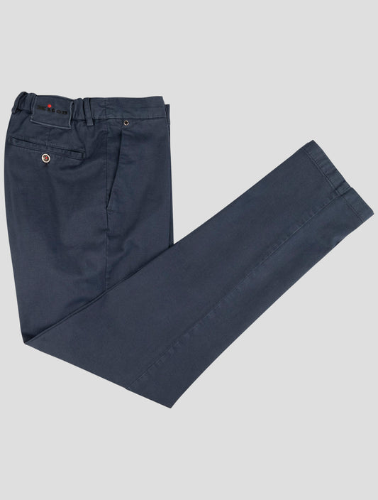 Kiton Blue Cotton Cashmere Ea Pants