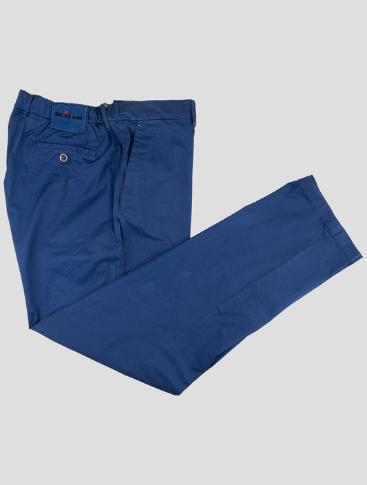 Kiton Light Blue Cotton Ea Pants
