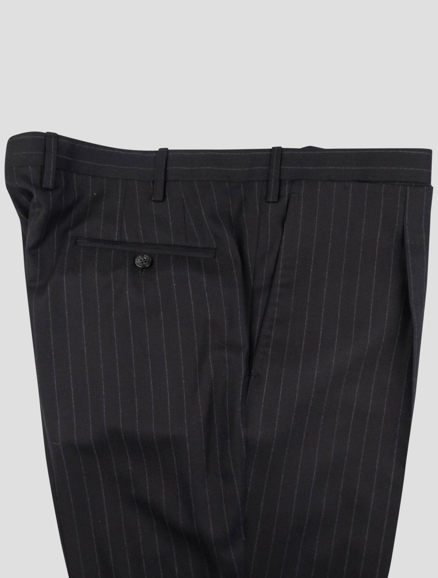Kiton Black Wool Ea Dress Pants