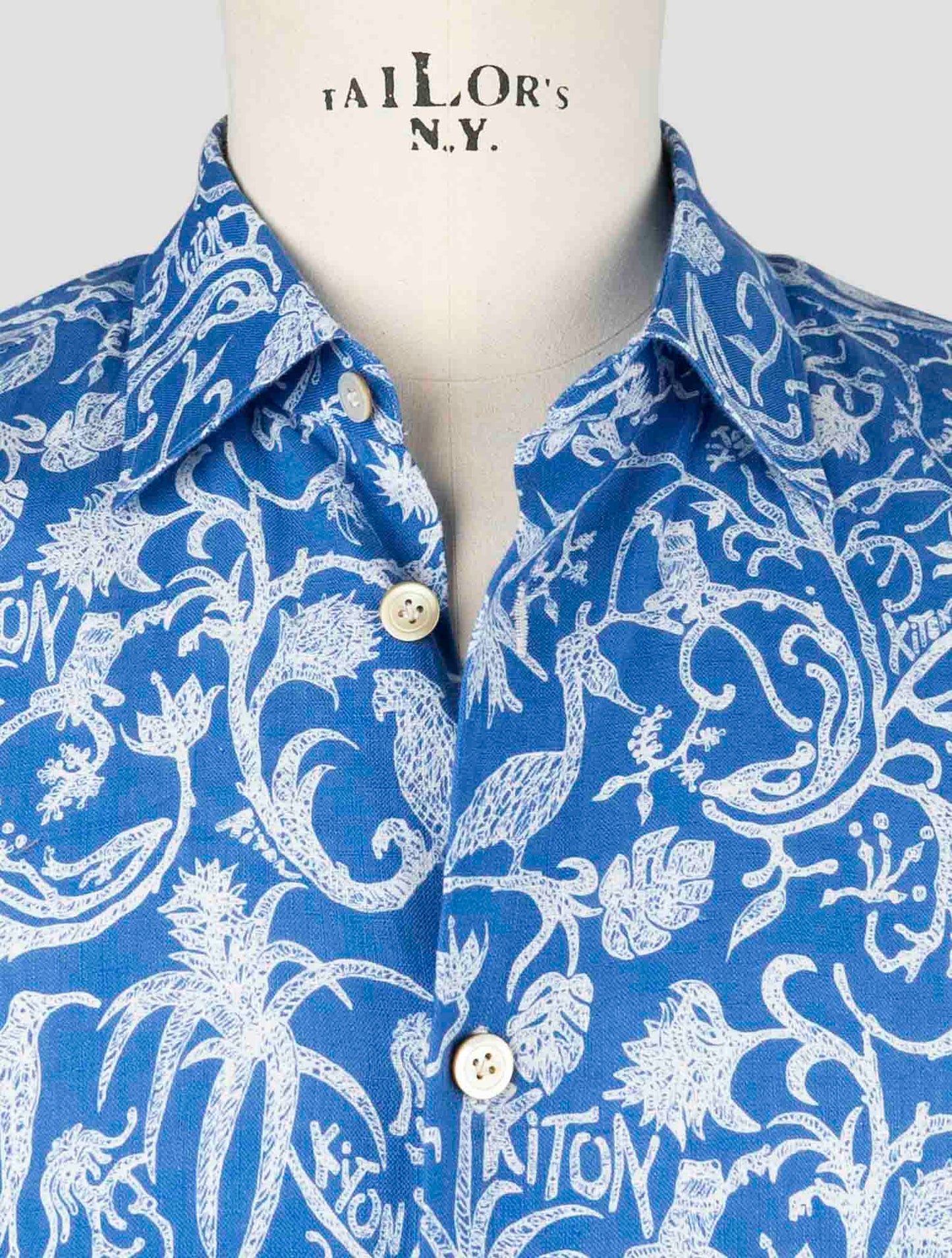 Kiton Blue Linen Shirt