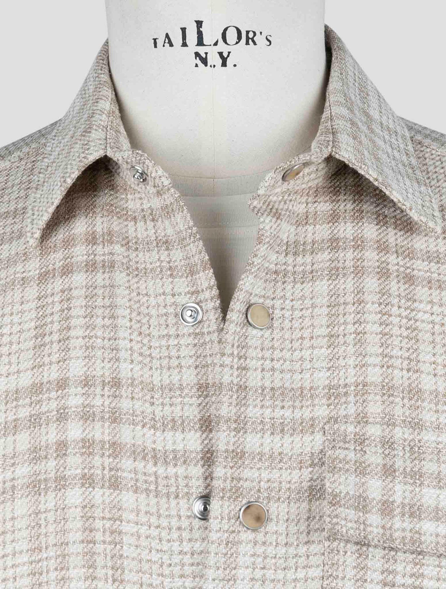 Kiton Beige Virgin Wool Silk Cotton Pa Ea Shirt