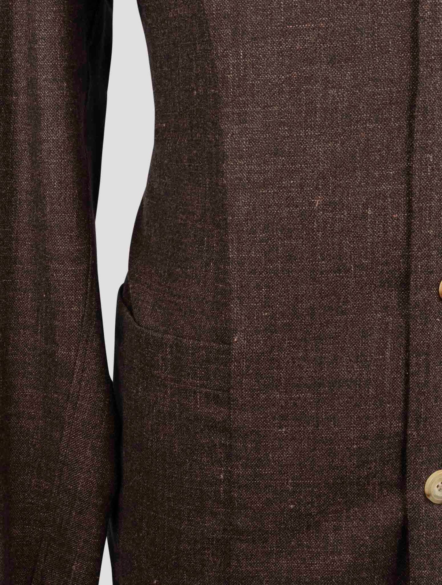 Kiton Brown Virgin Wool Silk Linen Shirt Luca