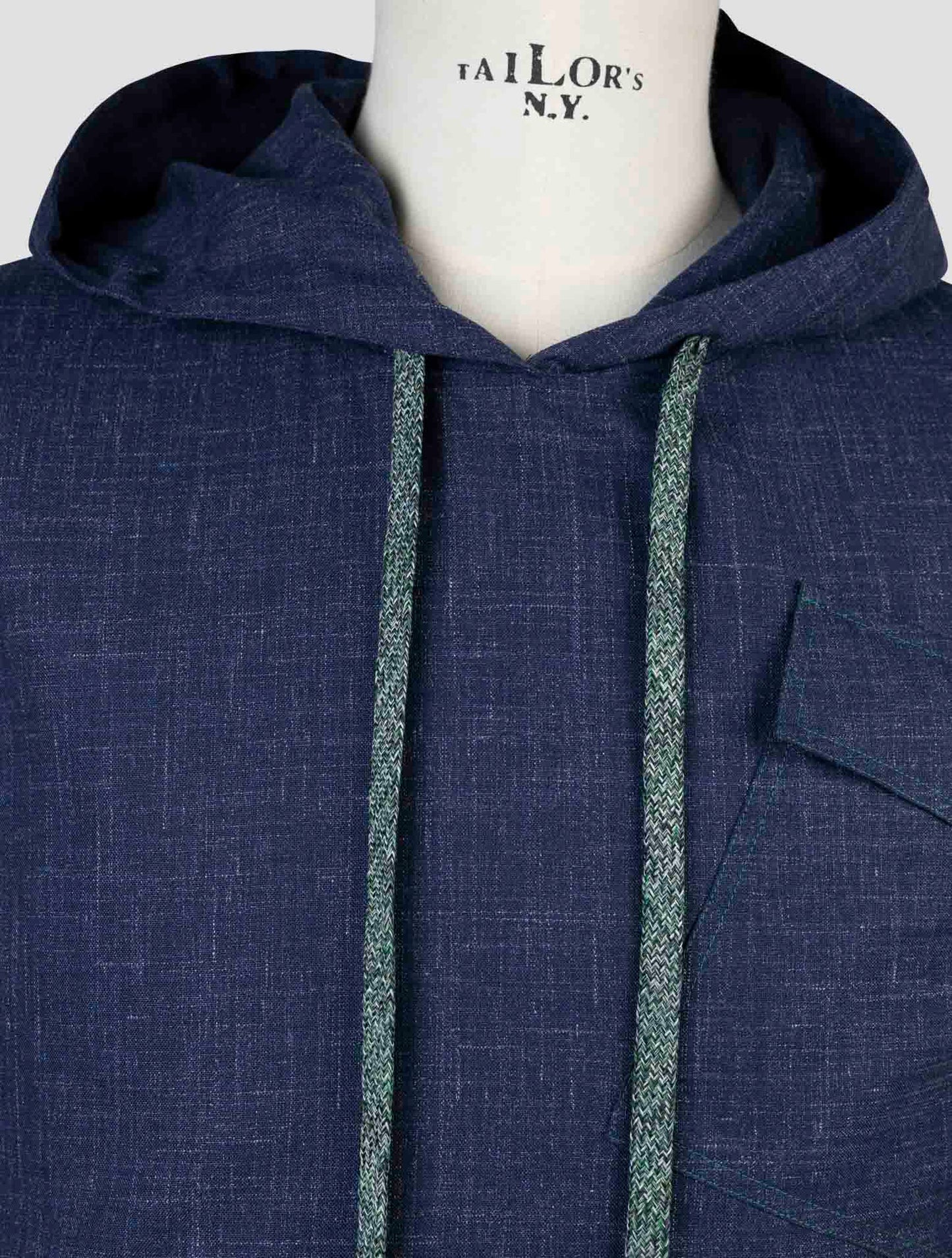 Kiton Blue Wool Silk Linen Shirt Special Edition Plus One