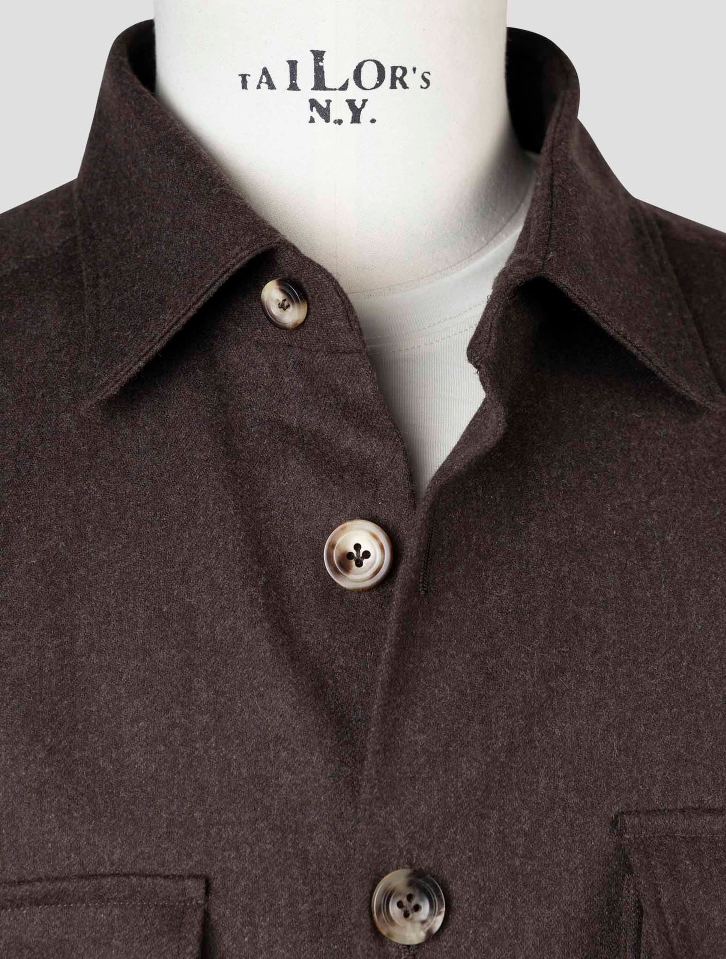 Kiton Brown Wool Pa Ea Shirt