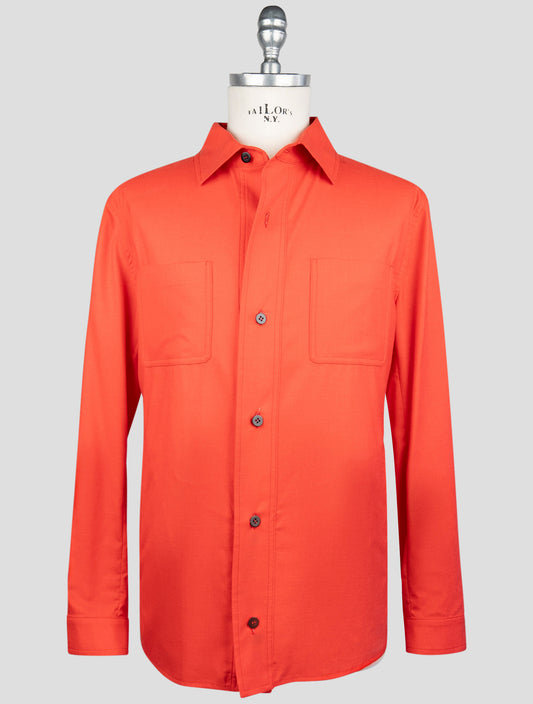 Kiton Red Cashmere Silk Shirt