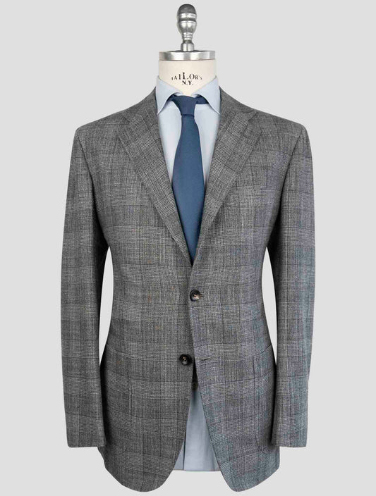Kiton Light Gray Cashmere Virgin Wool Silk Linen Suit