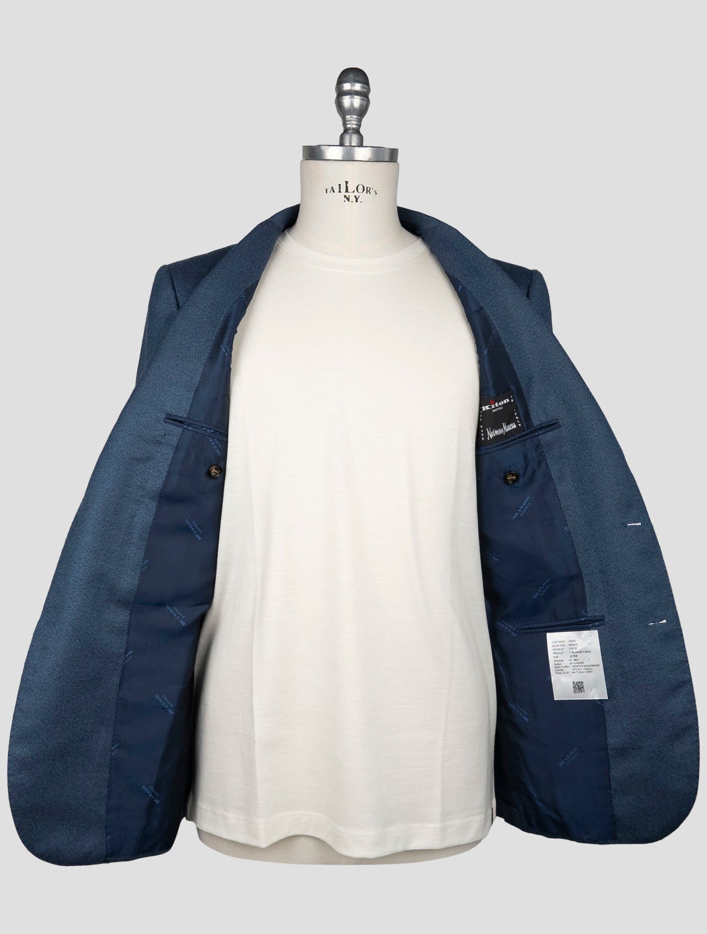 Kiton Blue Cashmere Silk Blazer