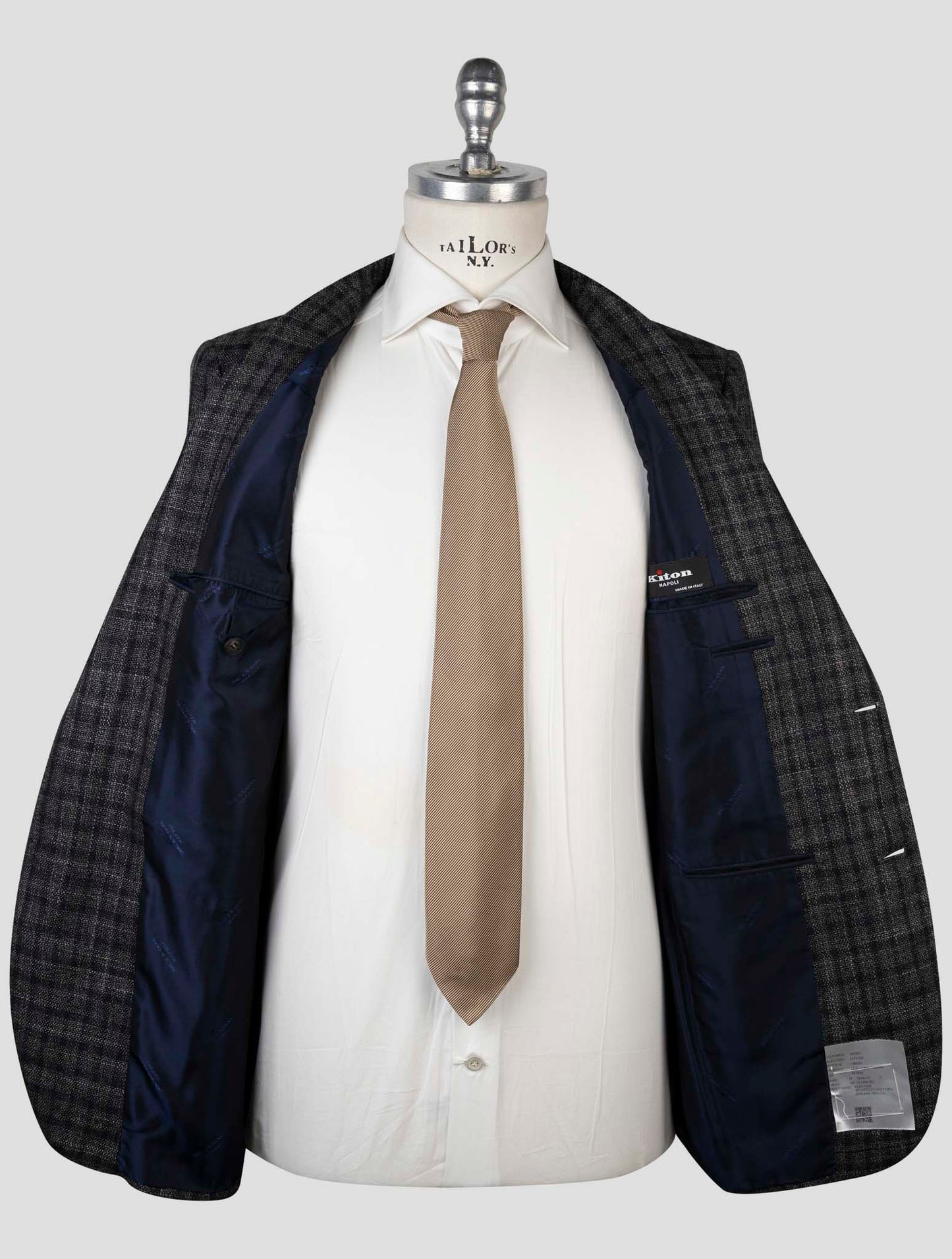 Kiton Brown Cashmere Silk Virgin Wool Blazer