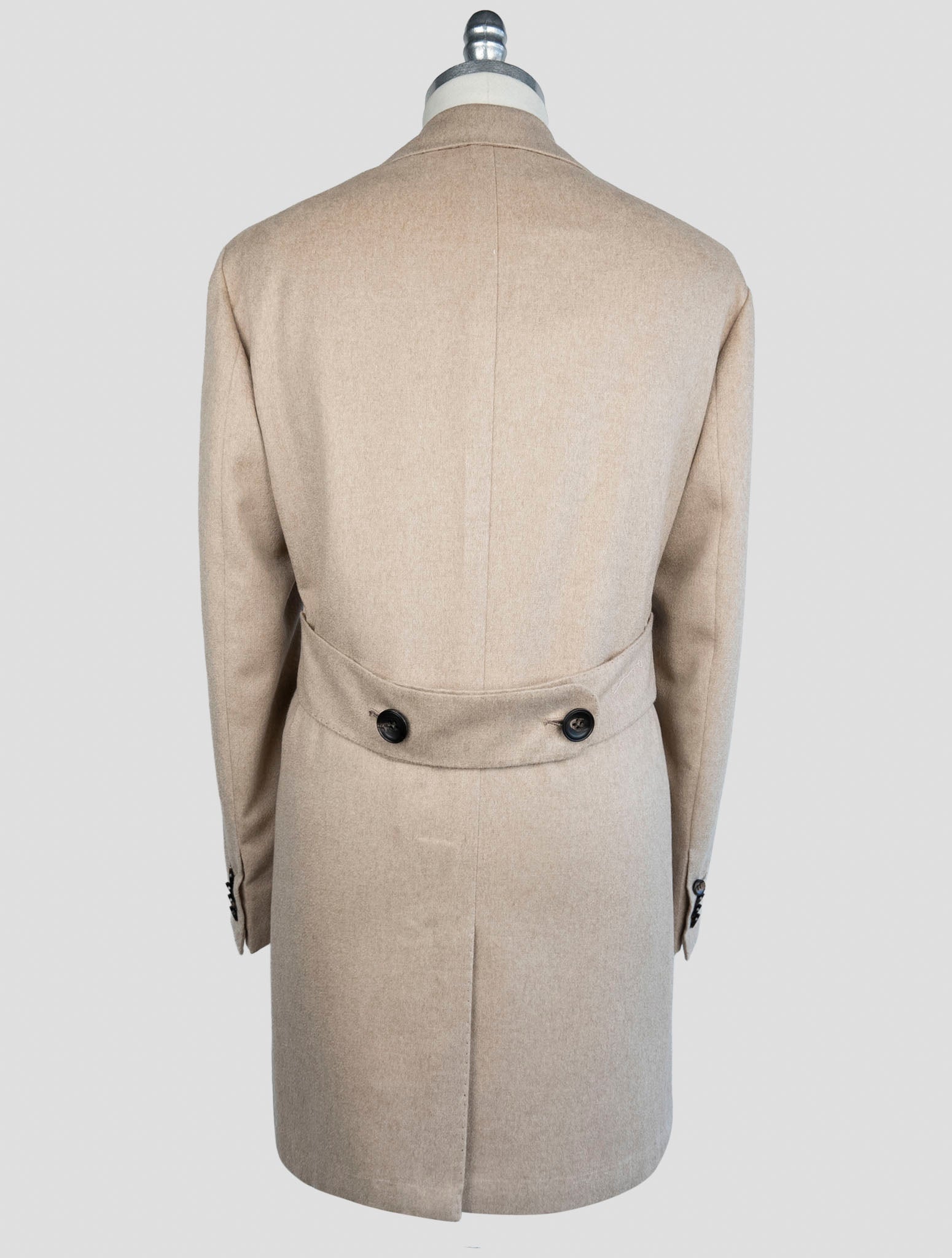 kiton Beige Cashmere Overcoat