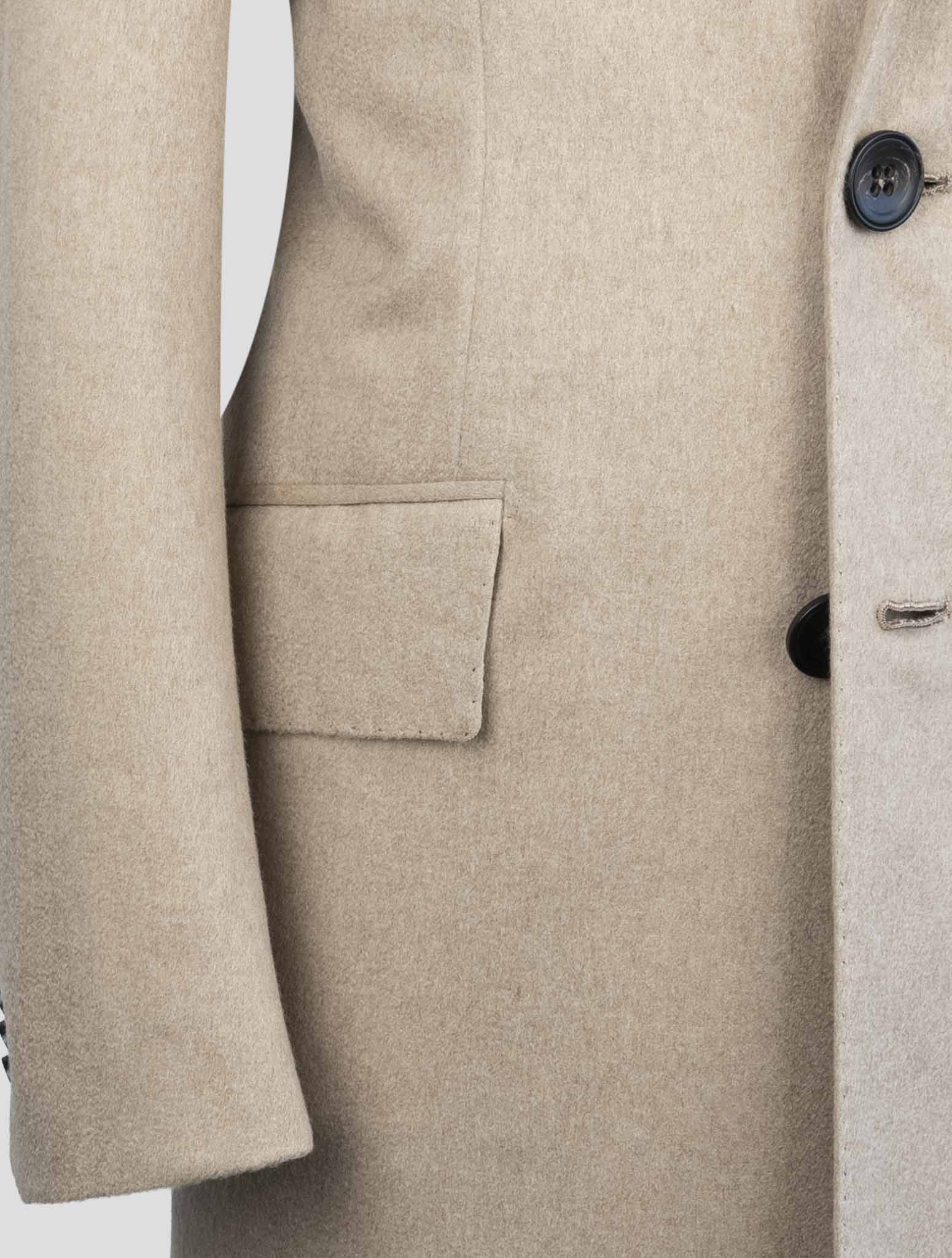 kiton Beige Cashmere Overcoat