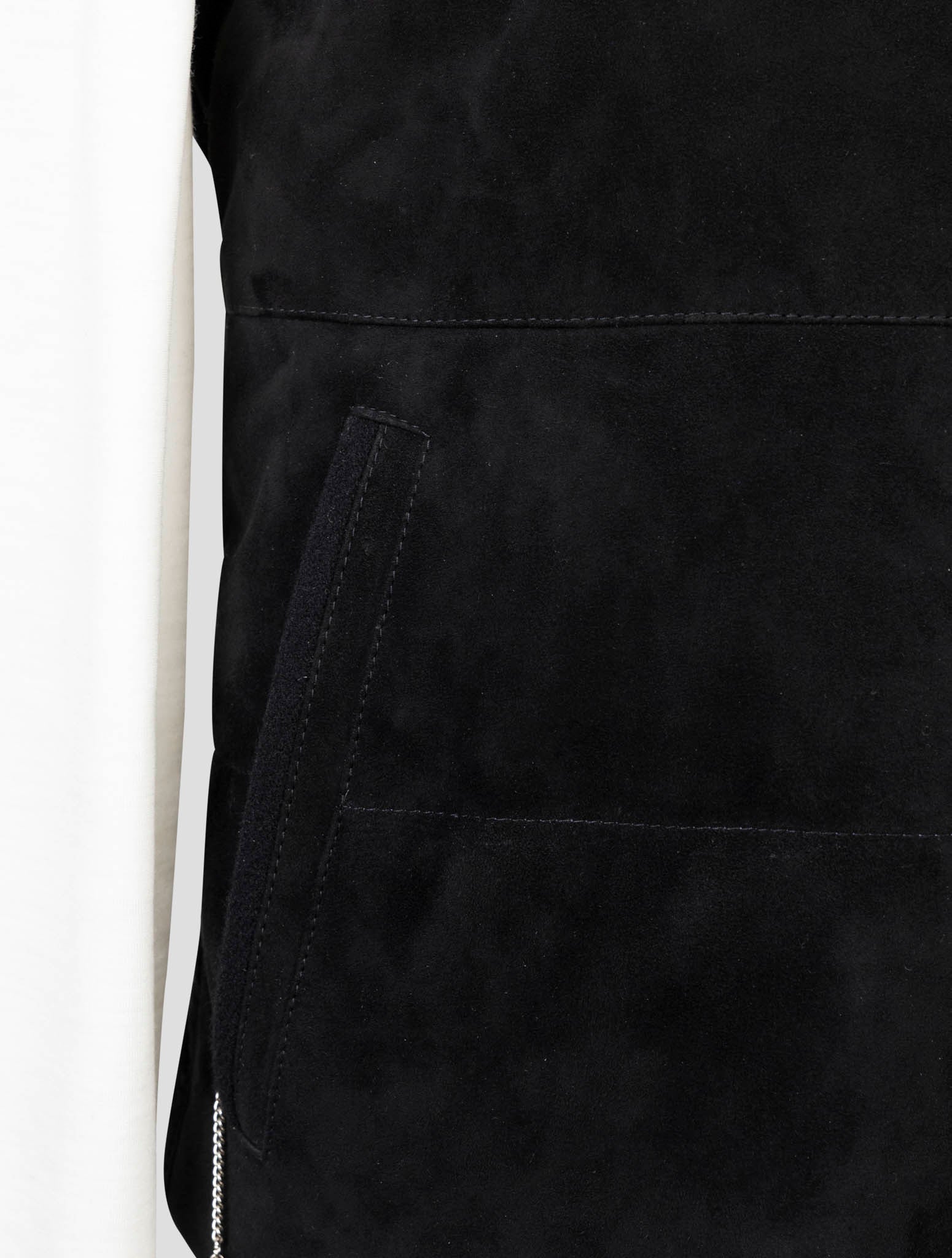 kiton Black Leather Suede Gilet