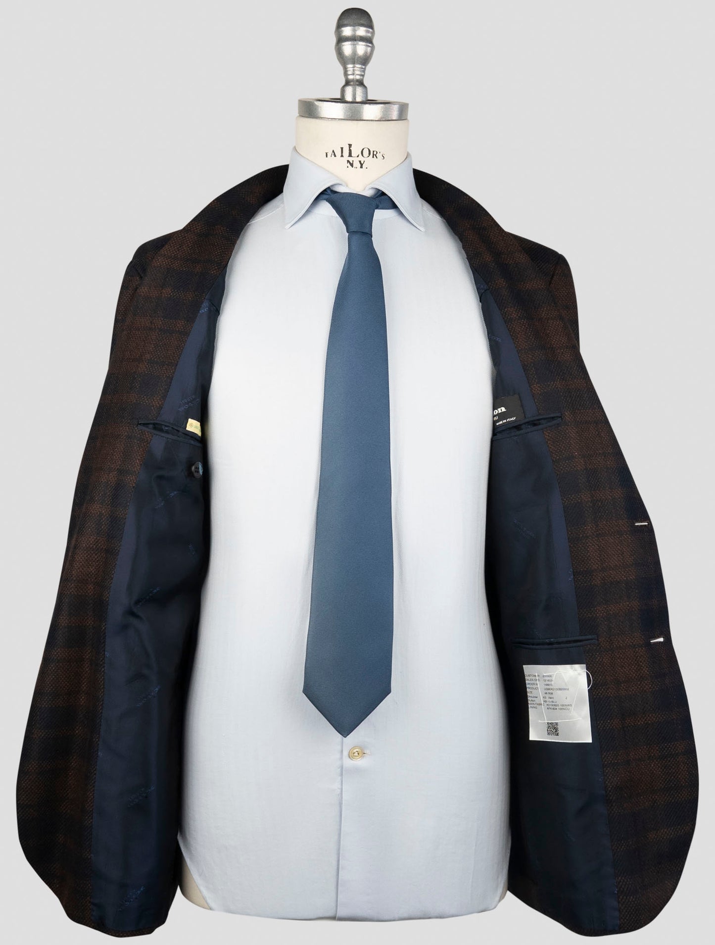 Kiton Brown Blue Cashmere Blazer