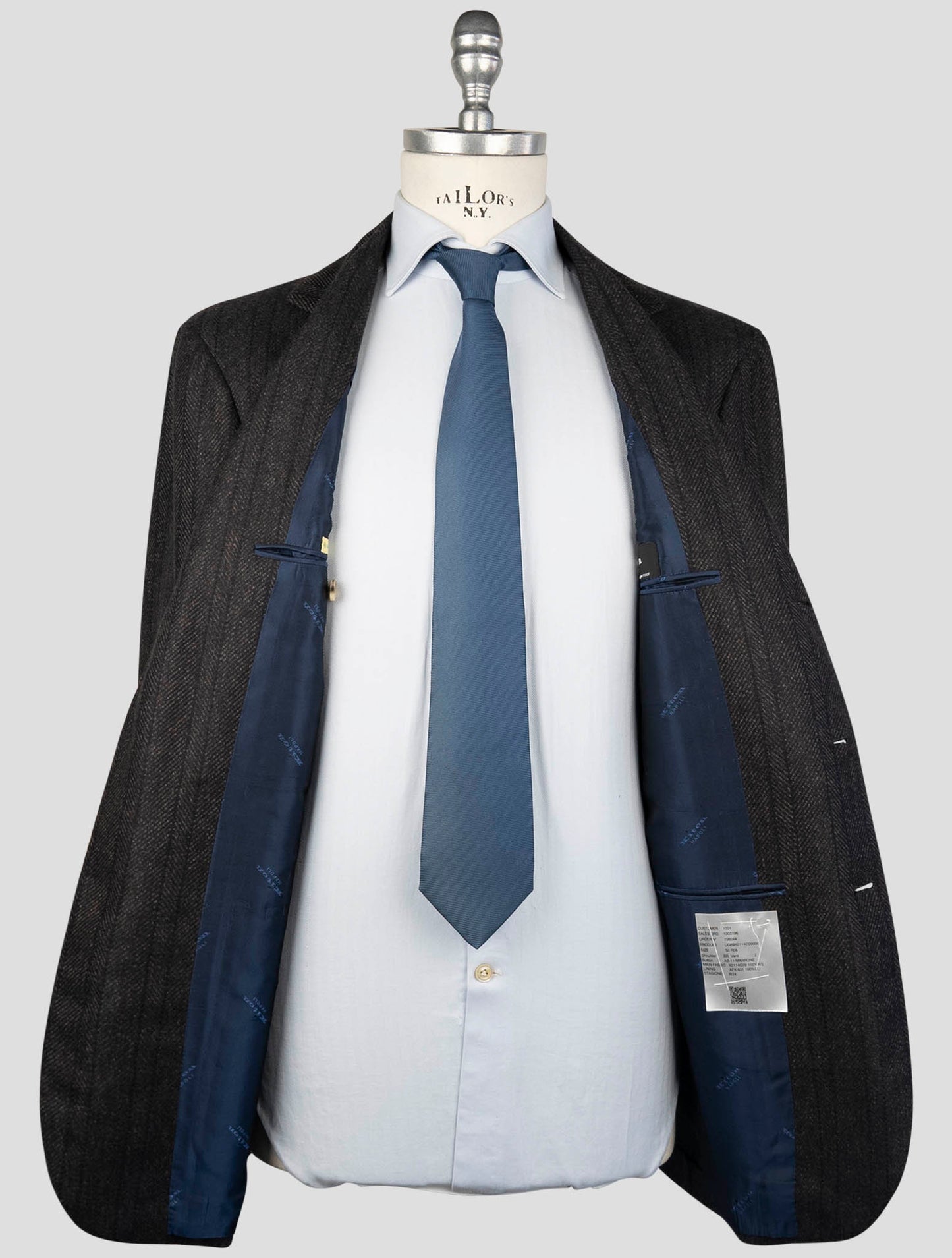 Kiton Brown Blue Cashmere Blazer
