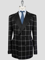 Kiton Black Cashmere Linen Smoking Blazer
