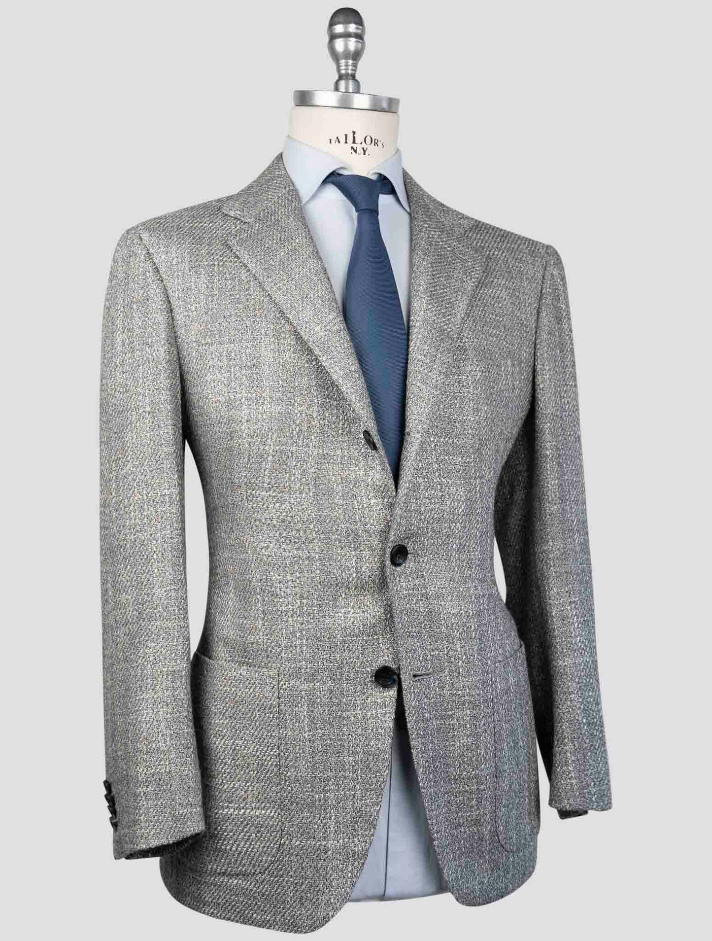 Kiton Gray Silk Cashmere Wool Blazer