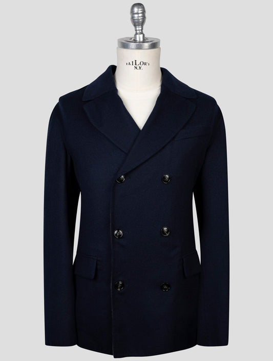 Kiton Blue Cashmere Silk Coat