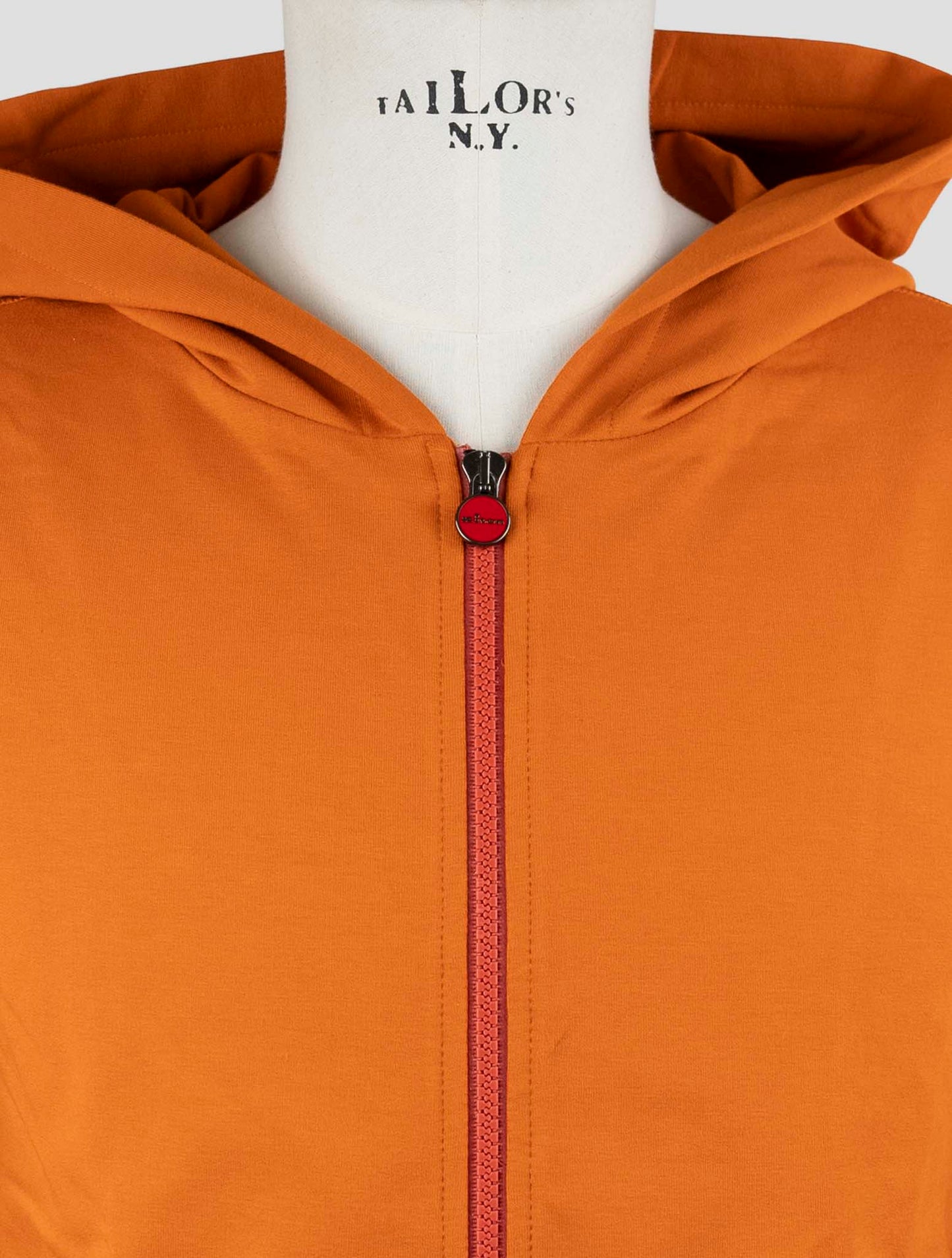 Kiton Orange Cotton Ea Sweater Full Zip