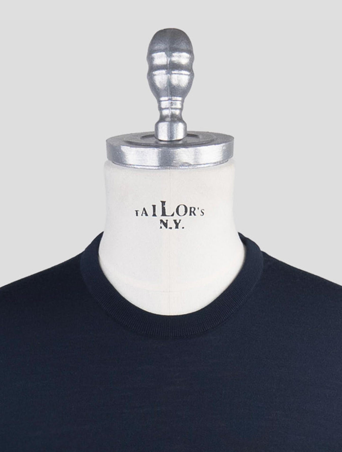 Kiton Blue Wool 14 Micron Sweater Crewneck