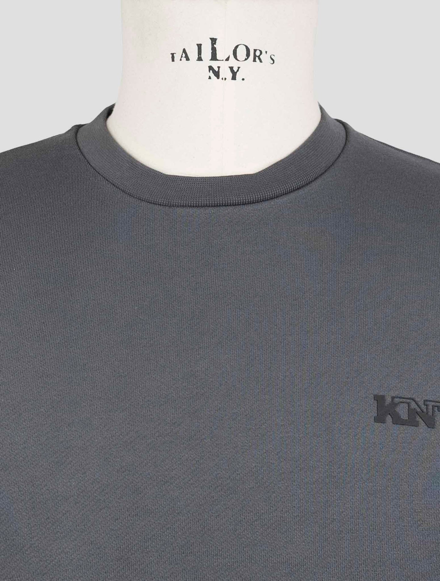 Kiton Knt Gray Cotton Sweater Crewneck