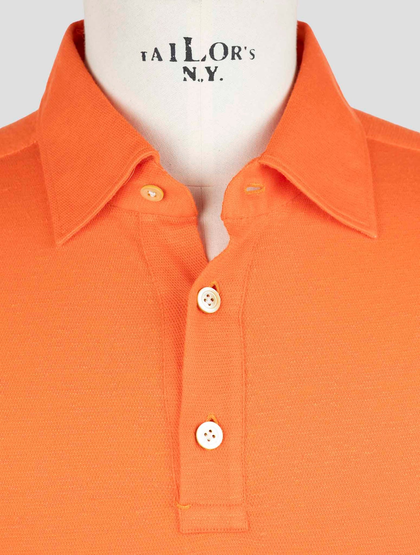 Kiton Orange Linen Cotton Sweater Polo