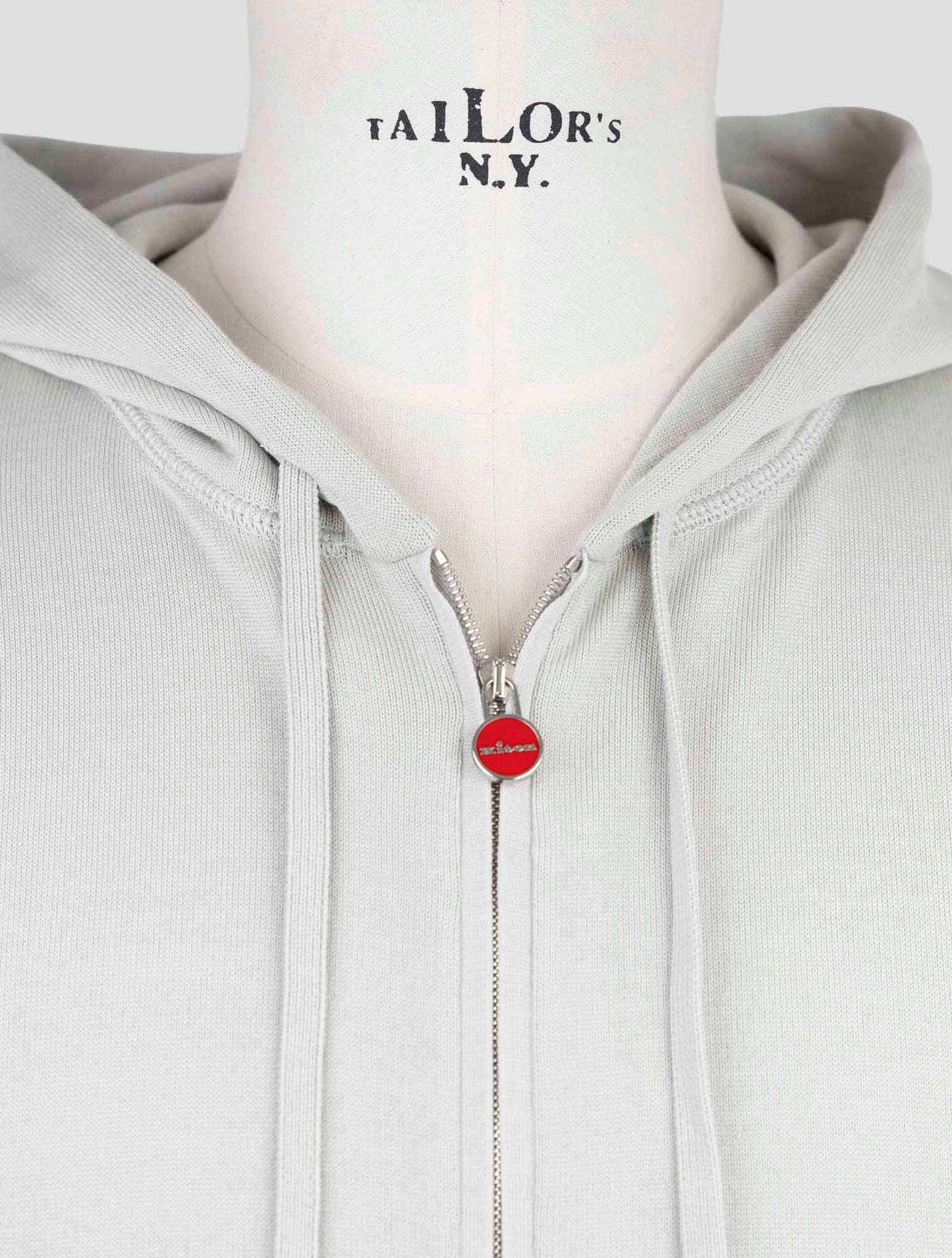 Kiton Gray Cotton Sweater Full Zip
