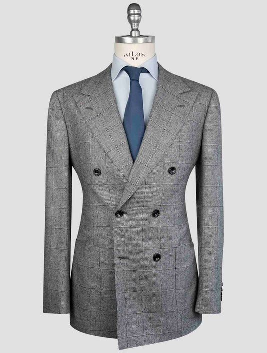 Kiton Gray Cashmere Silk Linen Suit