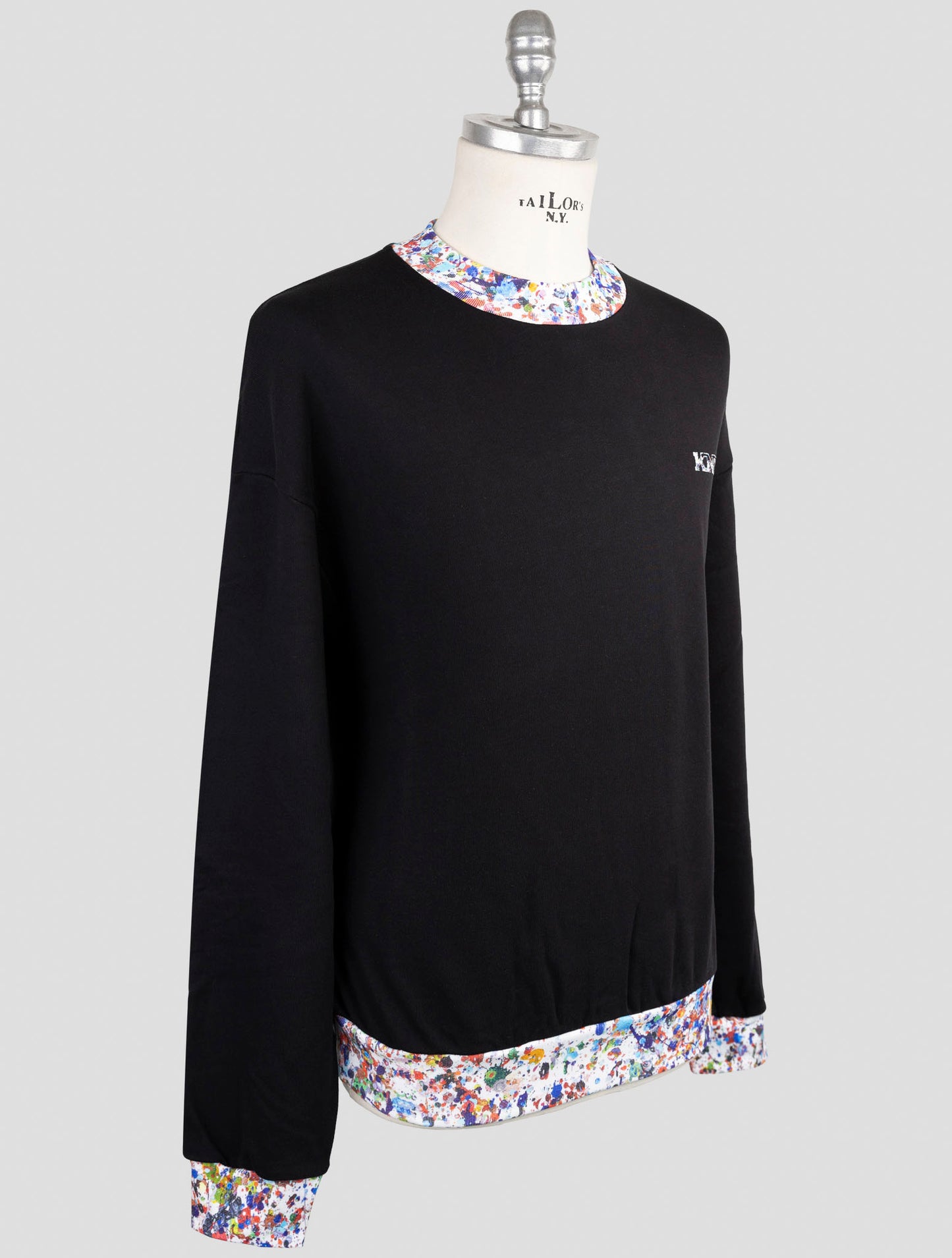 Kiton Knt Black Cotton Sweater Crewneck