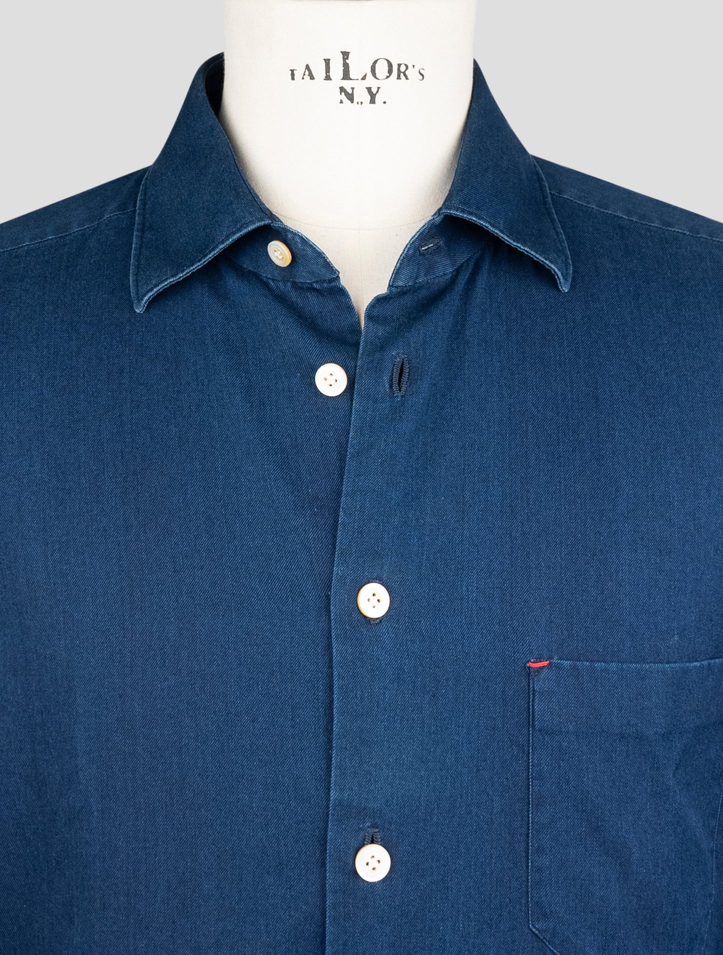 Kiton Blue Cotton Shirt