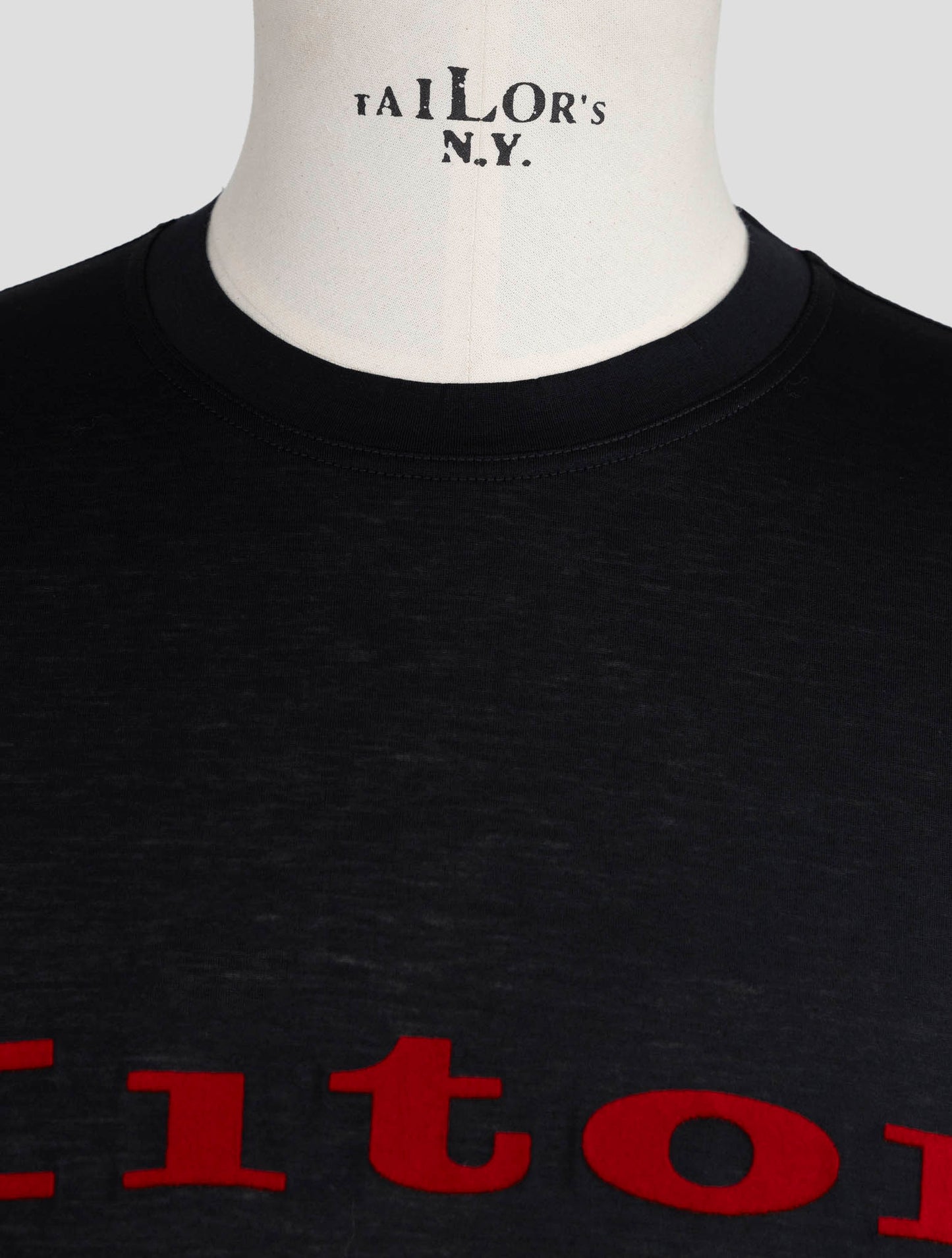 Kiton Black Cotton T-Shirt
