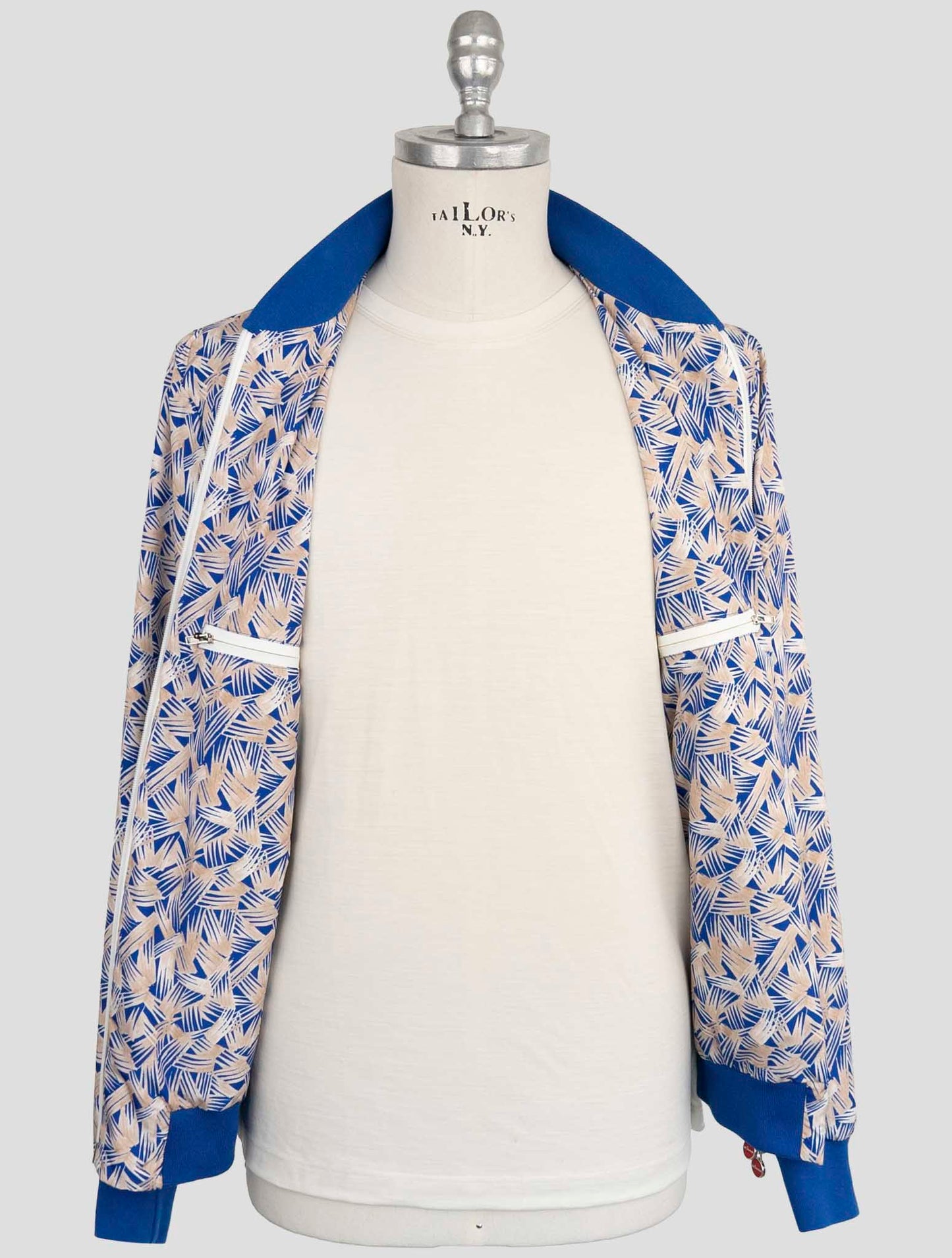 Kiton Blue Beige Pl Coat