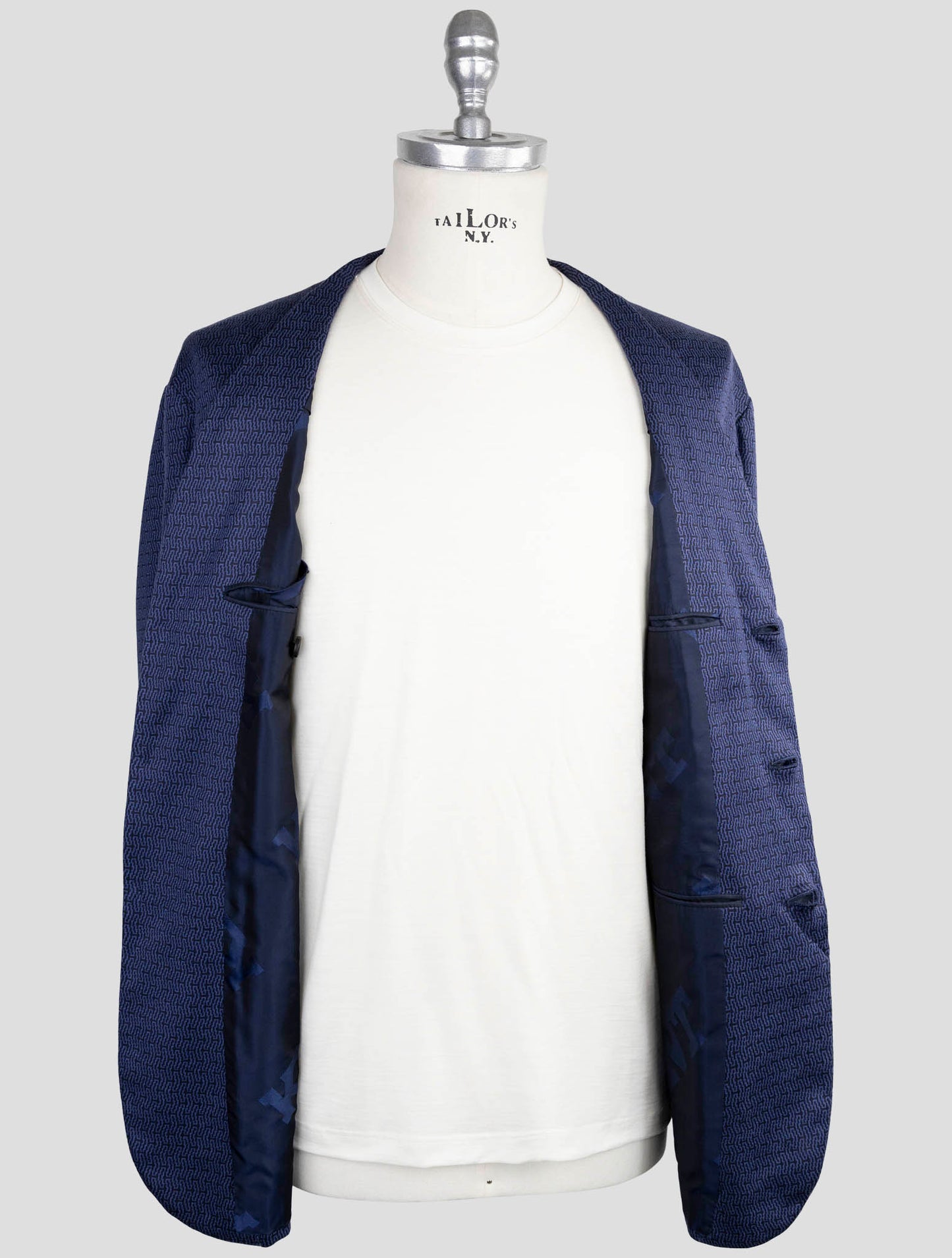 Kiton Knt Blue Cotton Cashmere Pa Blazer