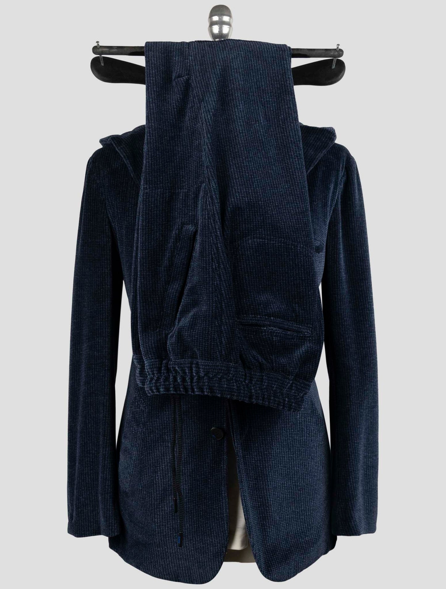 Kiton Knt Blue Cotton Pl Velvet Suit