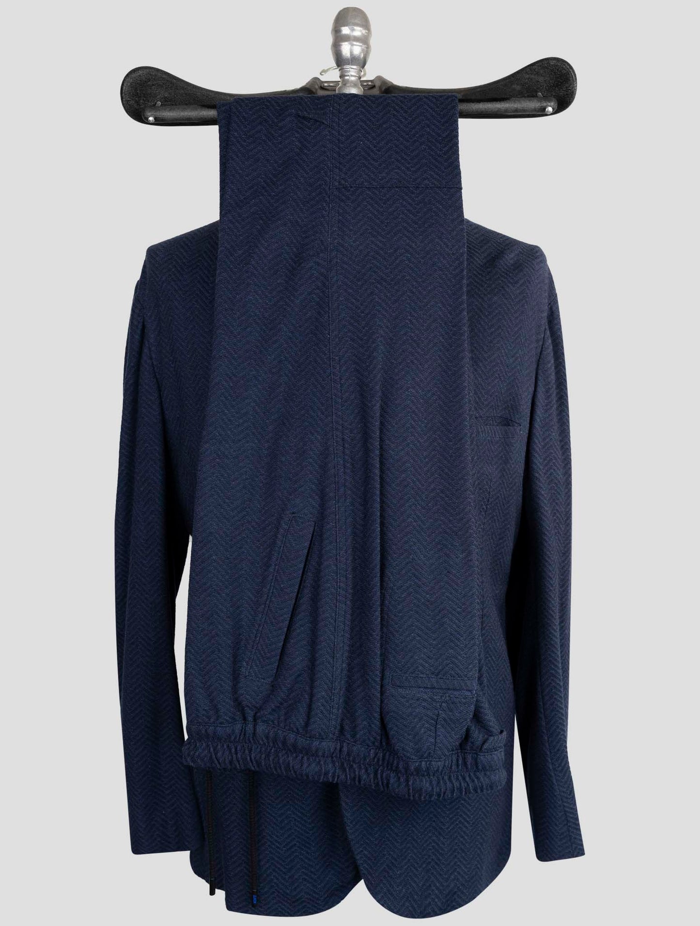 Kiton Knt Blue Cotton Cashmere Silk Suit