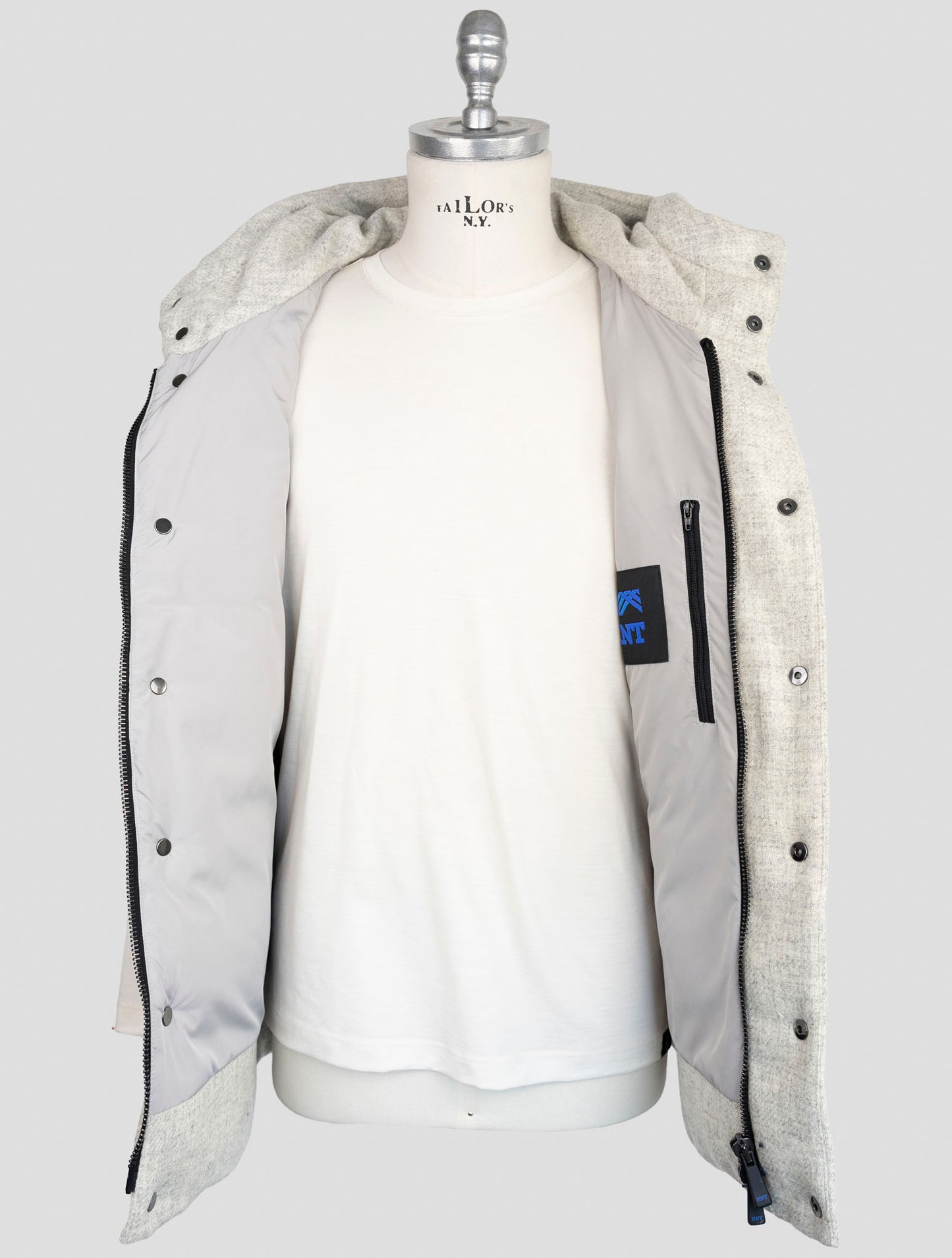 Kiton Knt Gray Virgin Wool Coat Gilet