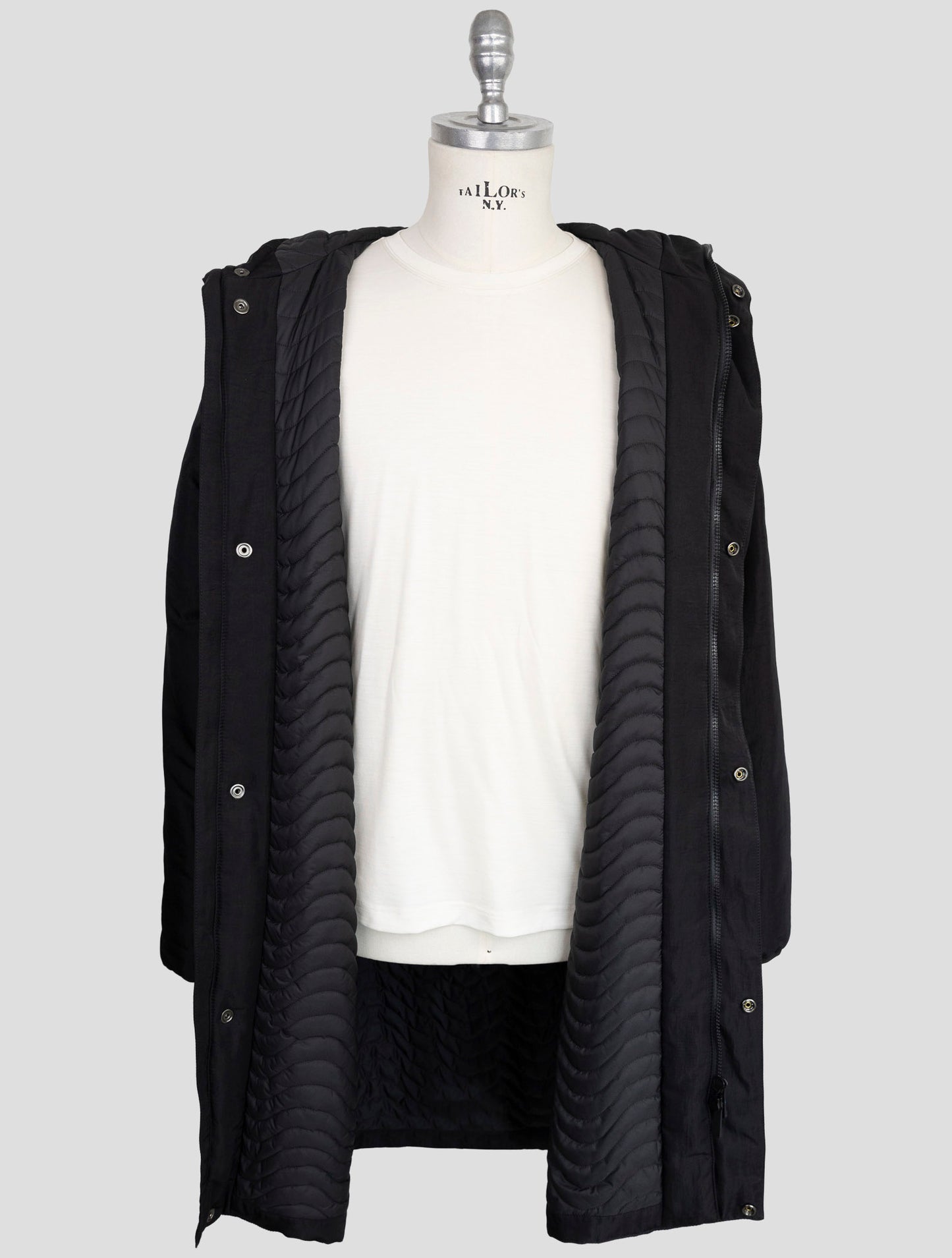 Kiton Knt Black Pa Overoat