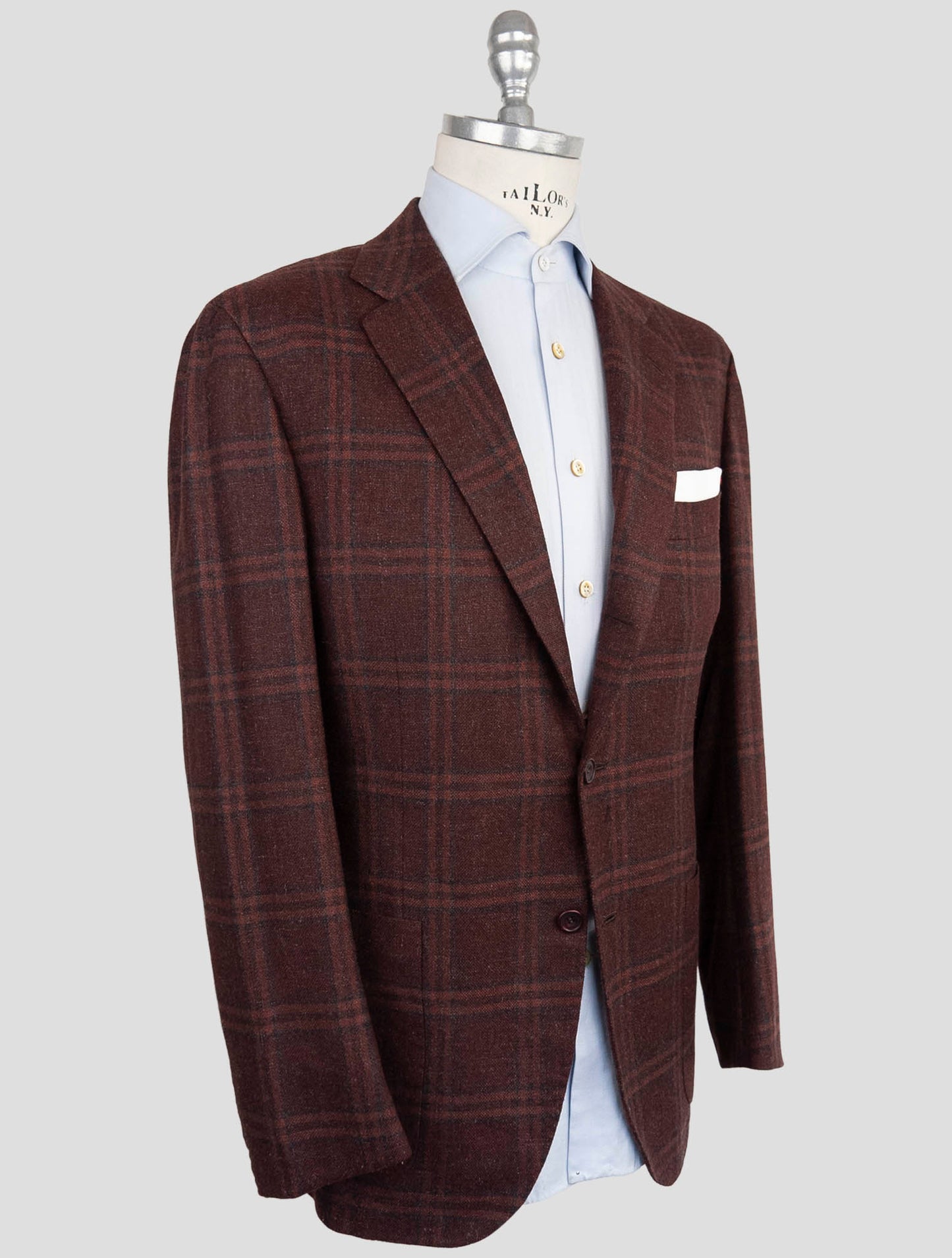 Kiton Brown Cashmere Silk Linen Blazer