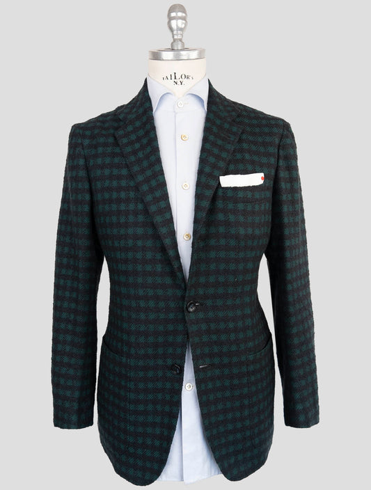 Kiton Green Blue Cashmere Silk Blazer
