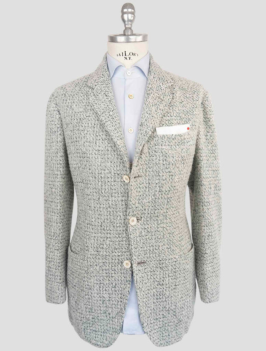 Kiton White Green Cashmere Silk Blazer