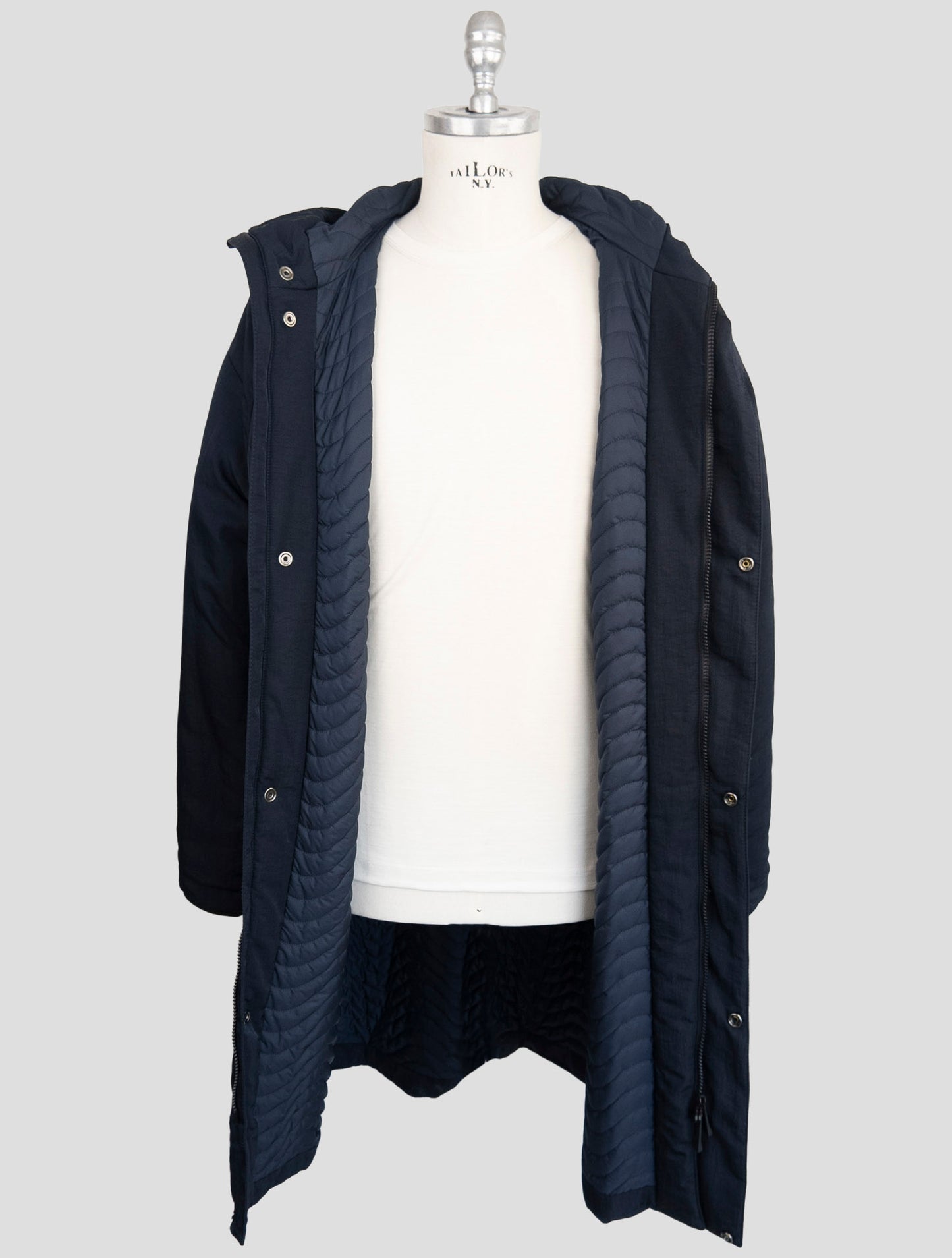 Kiton Knt Dark Blue Pa Overcoat