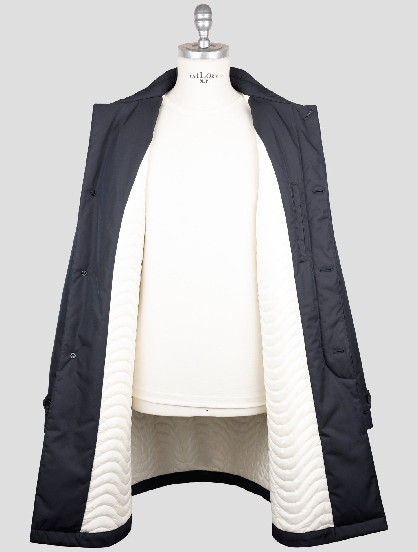 Kiton Knt Dark Blue Pl Overcoat