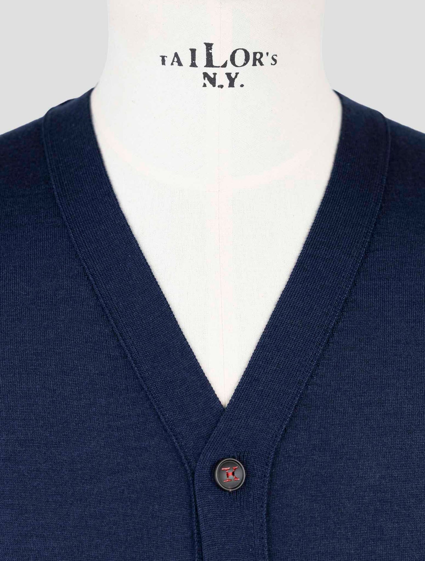 Kiton Blue Cashmere Silk Sweater Cardigan