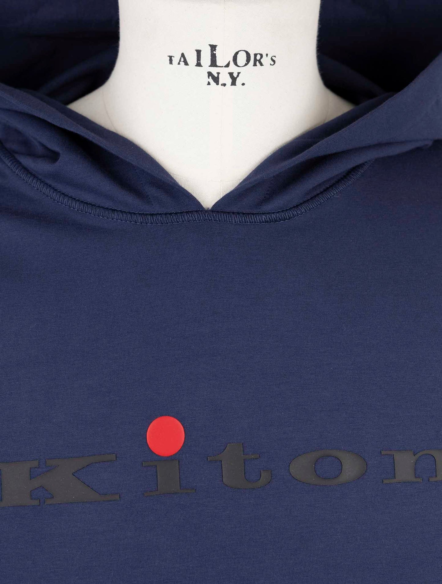 Kiton Blue Cotton Ea Sweater Hoodie