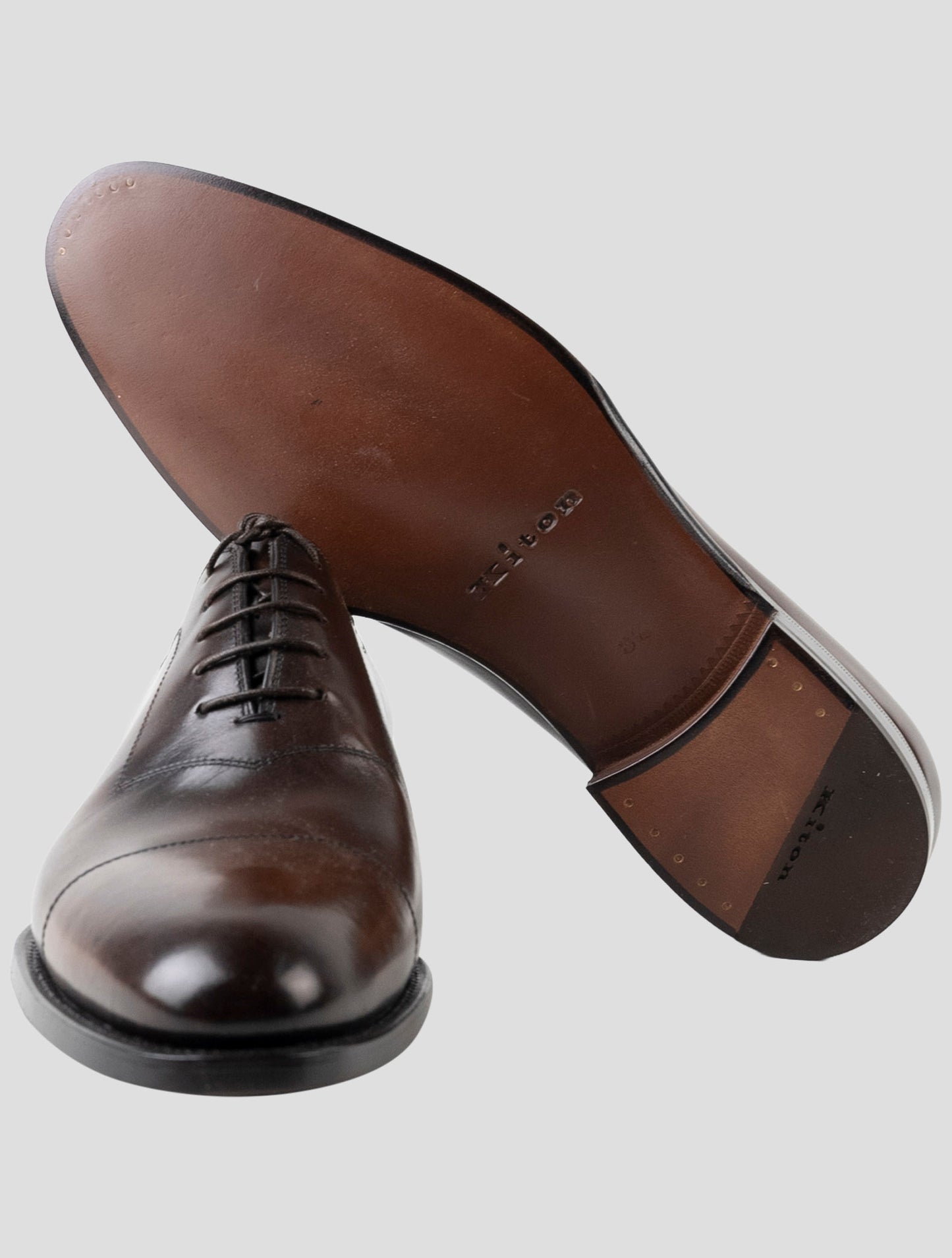 Kiton Brown Leather Dress Shoes