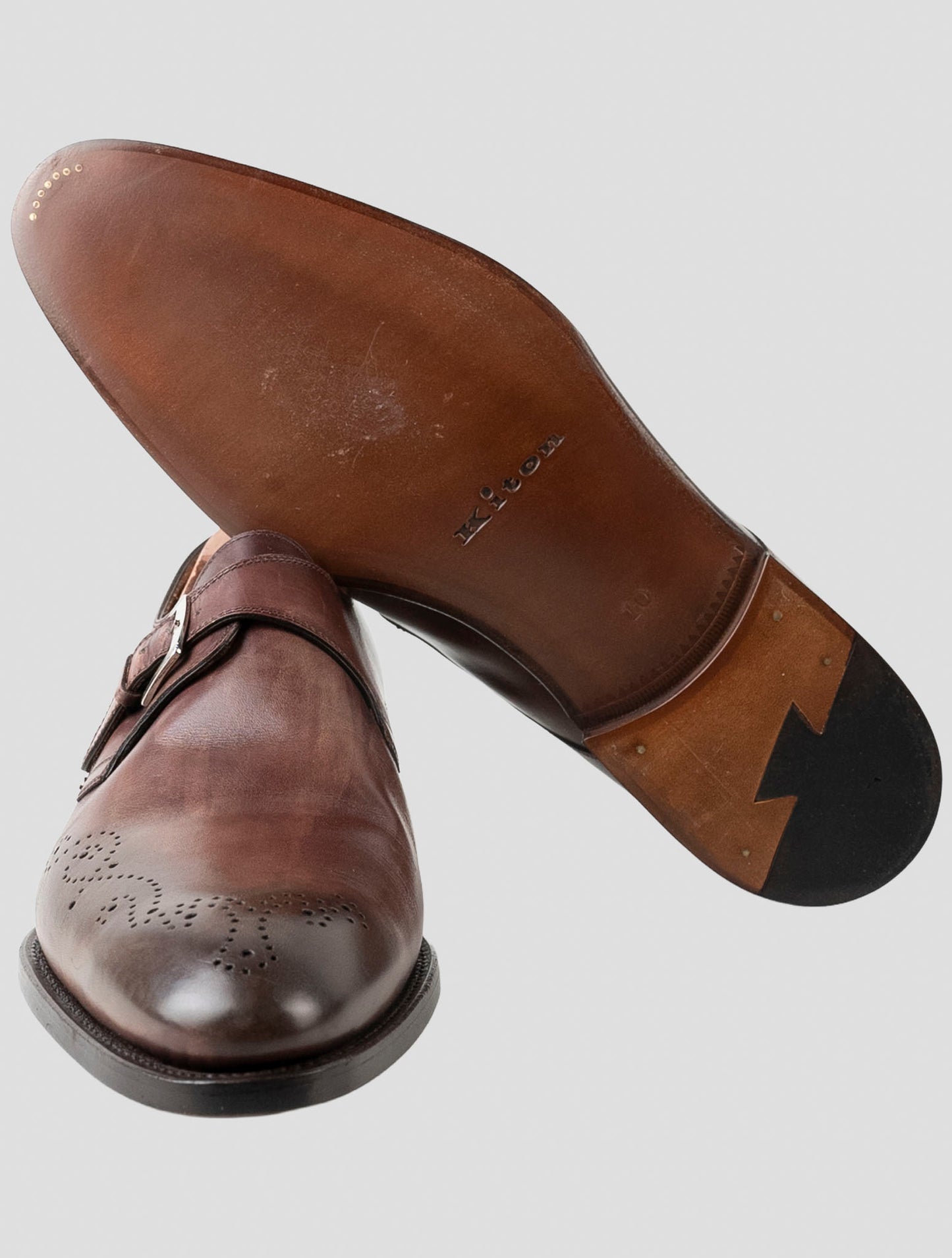 Kiton Brown Leather Dress Shoes
