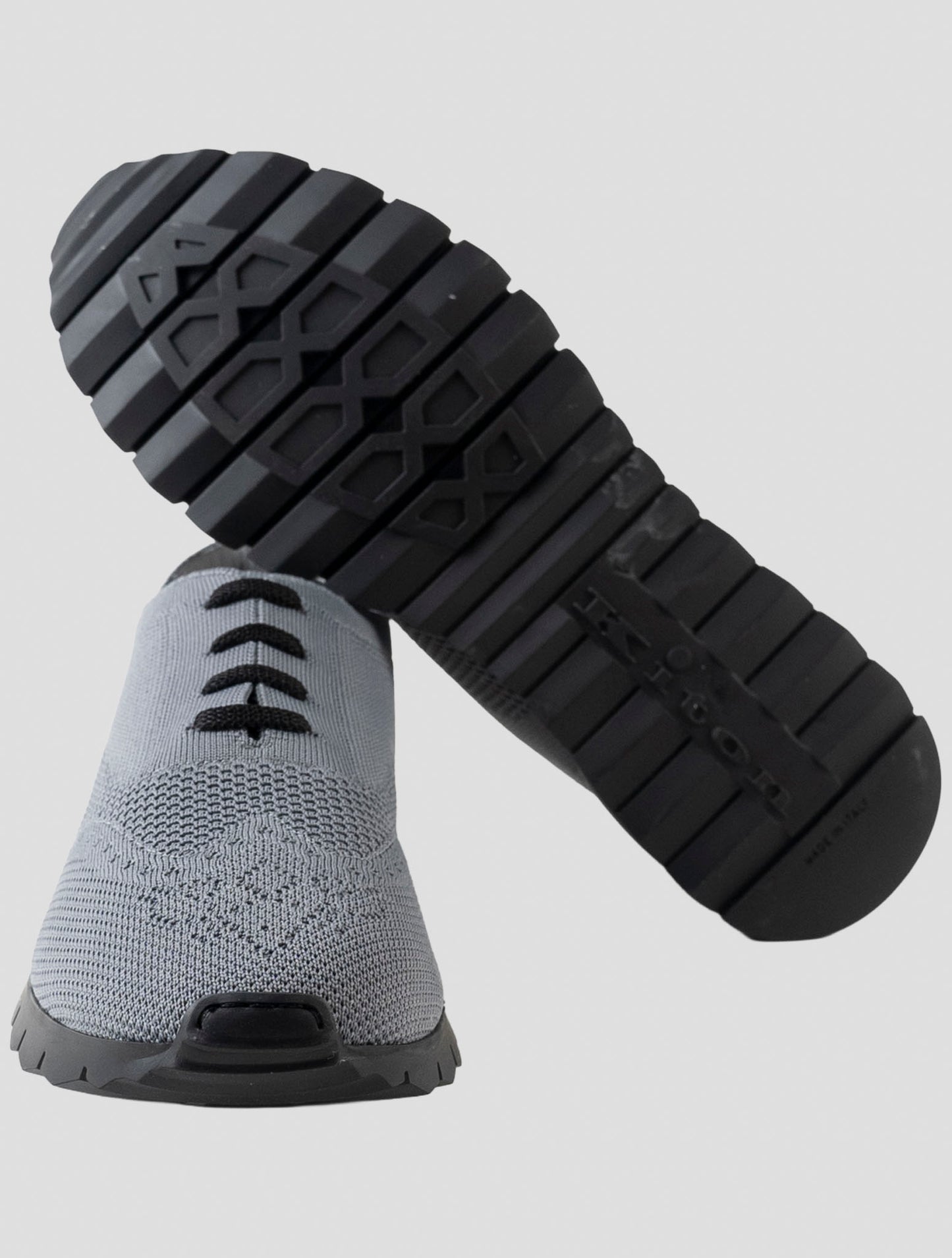 Kiton Gray Cotton Ea Sneakers